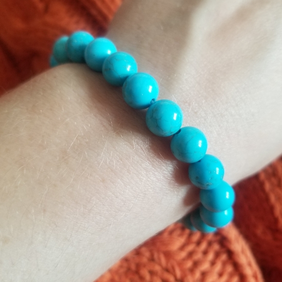 Handmade Genuine Turquoise Bracelet - Picture 1 of 4